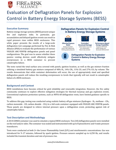 Deflagration Panels for Explosion Control in BESS - Preview